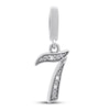 Thumbnail Image 1 of True Definition Number 7 Charm with Diamonds Sterling Silver