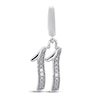 Thumbnail Image 1 of True Definition Number 11 Charm with Diamonds Sterling Silver