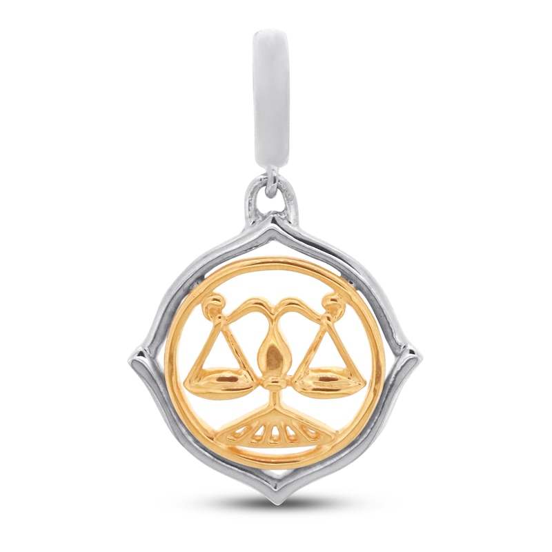 Main Image 1 of True Definition Libra Zodiac Charm Sterling Silver/10K Yellow Gold