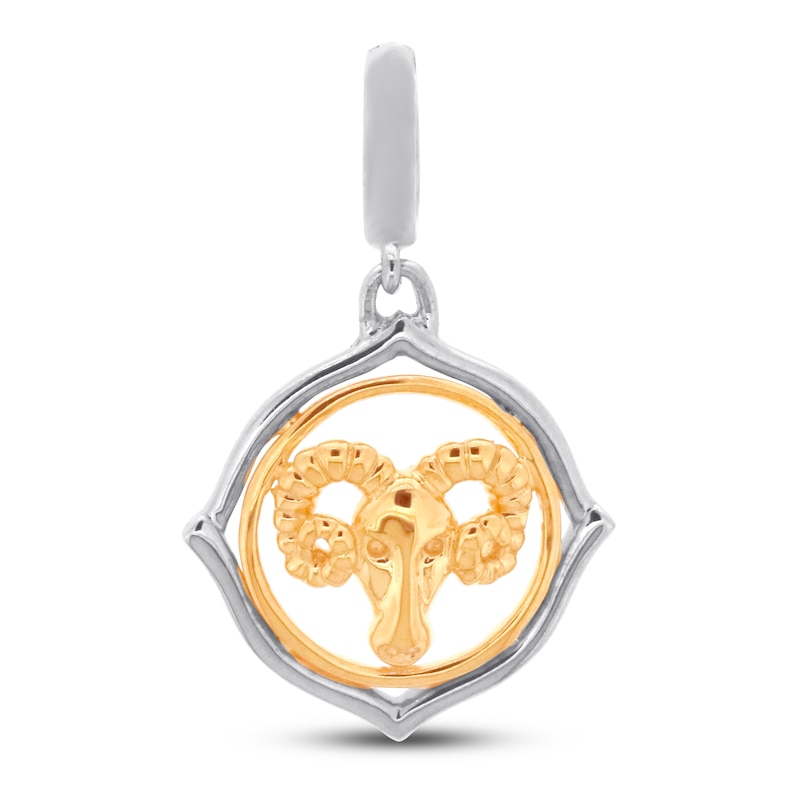 Main Image 1 of True Definition Aries Zodiac Charm Sterling Silver/10K Yellow Gold