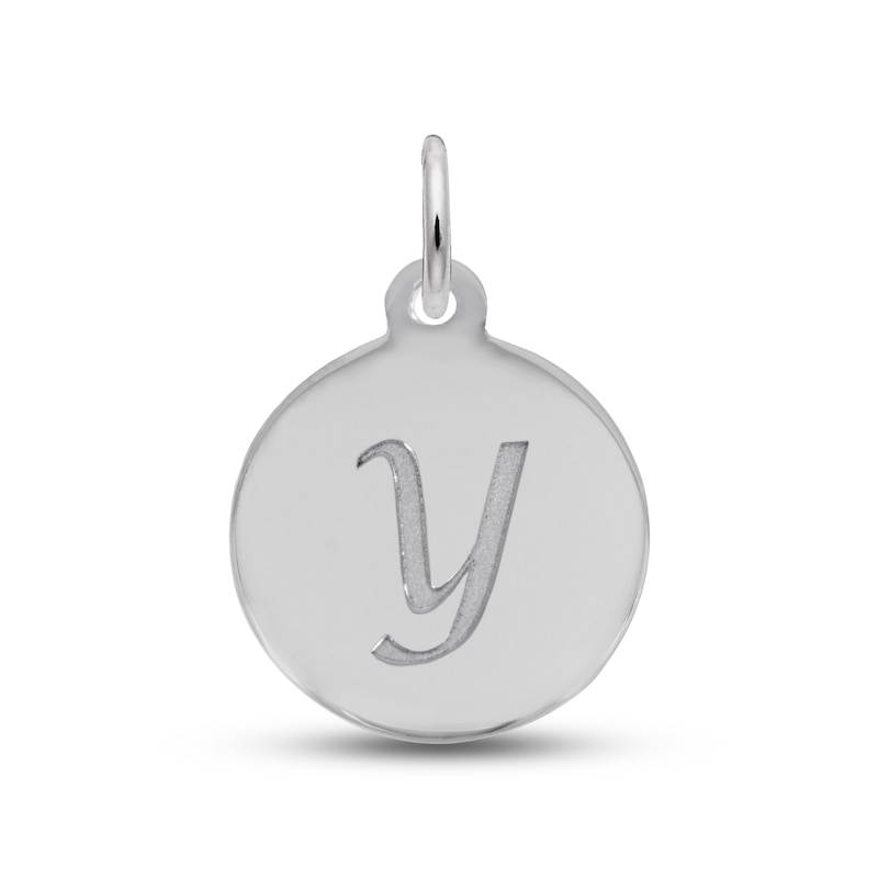 Main Image 1 of Letter Y Monogram Disc Charm Sterling Silver