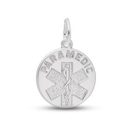 Paramedic Disc Charm Sterling Silver