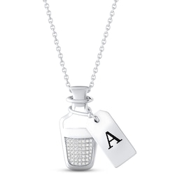 Disney Treasures Alice in Wonderland Diamond Potion Bottle Necklace 1/10 ct tw Sterling Silver 17&quot;