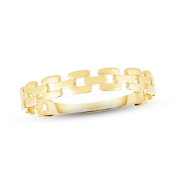 Buckle Link Ring 14K Yellow Gold - Size 7