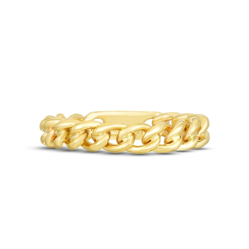 Polished Curb Chain Ring 14K Yellow Gold - Size 7