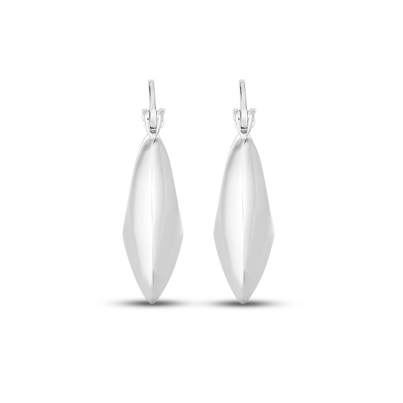 Main Image 2 of Polished Puff Hoop Earrings Sterling Silver