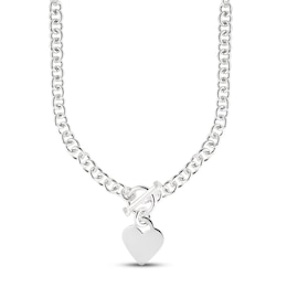 Heart Toggle Necklace Sterling Silver 16&quot;