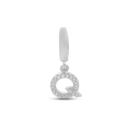 True Definition Letter Q Initial Charm 1/15 ct tw Diamonds Sterling Silver