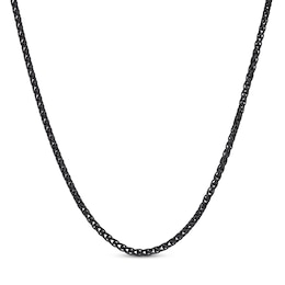 Solid Wheat Chain Necklace 3mm Black Ion-Plated Stainless Steel 20&quot;