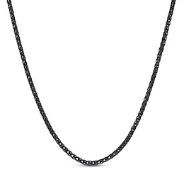 Solid Wheat Chain Necklace 3mm Black Ion-Plated Stainless Steel 22&quot;