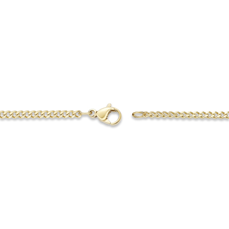 Solid Curb Chain Necklace 2mm Yellow Ion-Plated Stainless Steel 20"