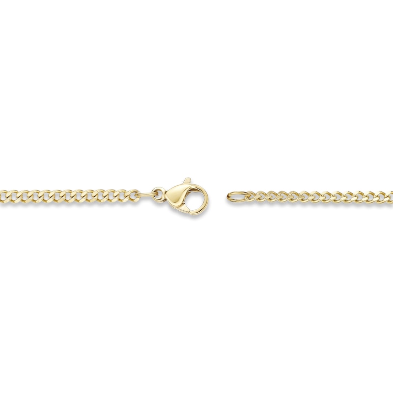 Solid Curb Chain Necklace 2mm Yellow Ion-Plated Stainless Steel 22"