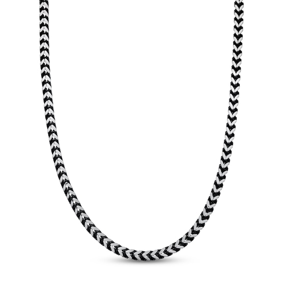 Foxtail Chain Necklace 5mm Black Ion-Plated Solid Stainless Steel 18"