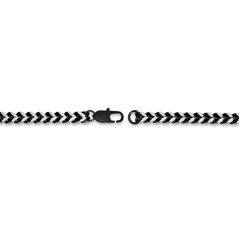 Main Image 3 of Solid Foxtail Chain Necklace 5mm Black Ion-Plated Stainless Steel 22&quot;