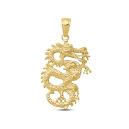 Men's 3D Dragon Charm 10K Yellow Gold