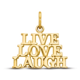 &quot;Live Laugh Love&quot; Charm 14K Yellow Gold