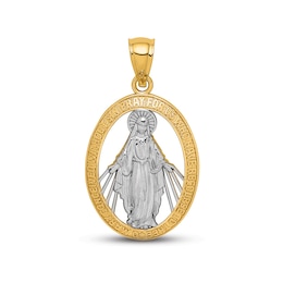 Mary Medallion Charm 14K Yellow Gold