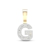 Thumbnail Image 1 of Diamond G Initial Charm 1/2 ct tw Baguette & Round-cut 10K Yellow Gold