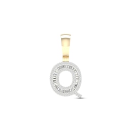 Diamond Q Initial Charm 1/2 ct tw Baguette & Round-cut 10K Yellow Gold