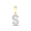 Thumbnail Image 1 of Diamond S Initial Charm 3/8 ct tw Baguette & Round-cut 10K Yellow Gold