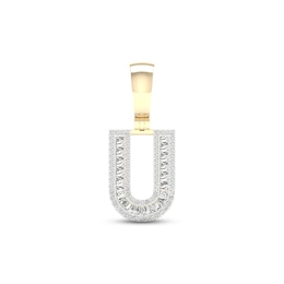 Diamond U Initial Charm 1/2 ct tw Baguette & Round-cut 10K Yellow Gold