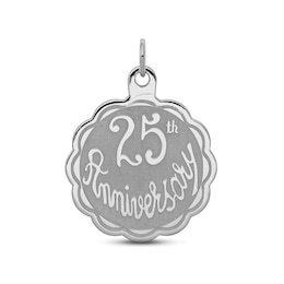 &quot;25th Anniversary&quot; Charm Sterling Silver