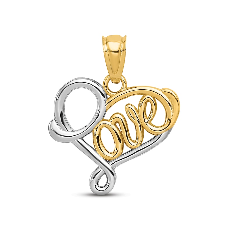 Main Image 1 of &quot;Love&quot; Heart Charm 14K Yellow Gold