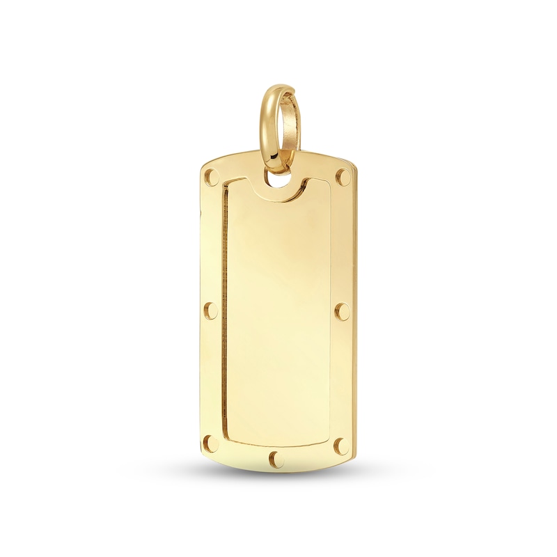 Main Image 2 of Men's High Polish Dog Tag Charm 10K Yellow Gold