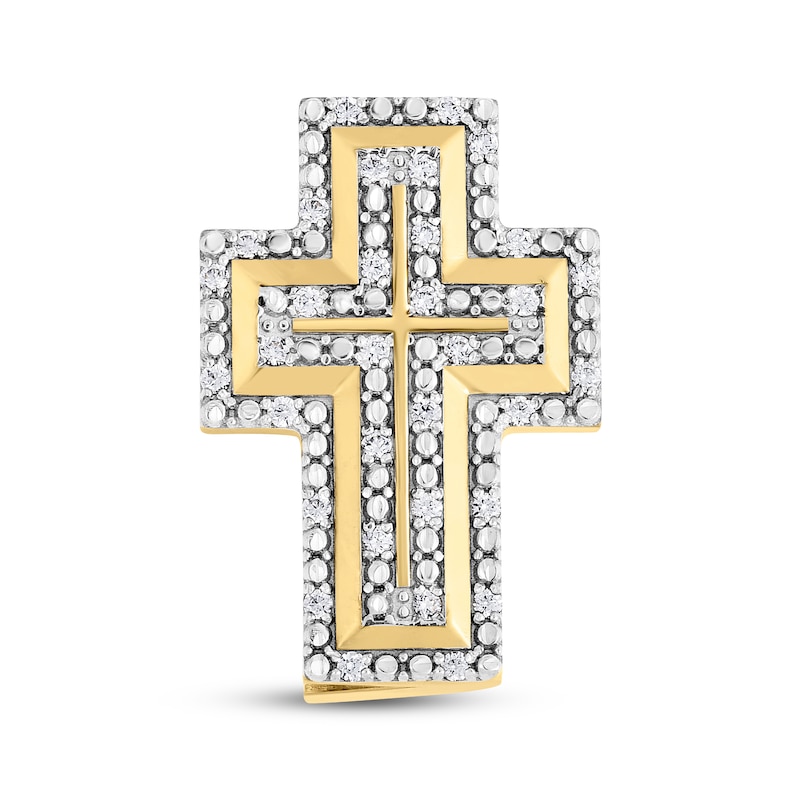 Main Image 1 of Men’s Diamond Cross Charm 1/4 ct tw 10K Yellow Gold