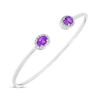 Thumbnail Image 1 of Oval-Cut Amethyst & Round-Cut White Lab-Created Sapphire Cuff Bangle Bracelet Sterling Silver