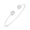 Thumbnail Image 2 of Oval & Round-Cut White Lab-Created Sapphire Cuff Bangle Bracelet Sterling Silver