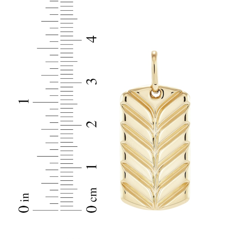 Main Image 3 of Men's Polished Chevron Dog Tag Charm 10K Yellow Gold