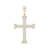 Thumbnail Image 1 of Men's Baguette & Round-Cut Diamond Cross Charm 3/4 ct tw 10K Yellow Gold