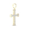 Thumbnail Image 2 of Men's Baguette & Round-Cut Diamond Cross Charm 3/4 ct tw 10K Yellow Gold