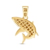 Thumbnail Image 4 of Men's White & Black Diamond Shark Charm 14K Yellow Gold-Plated Sterling Silver