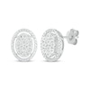 Thumbnail Image 1 of Multi-Diamond Oval-Shaped Stud Earrings 1/10 ct tw Sterling Silver