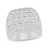 Thumbnail Image 1 of Men's Diamond Four-Row Angled Ring 3 ct tw 10K White Gold