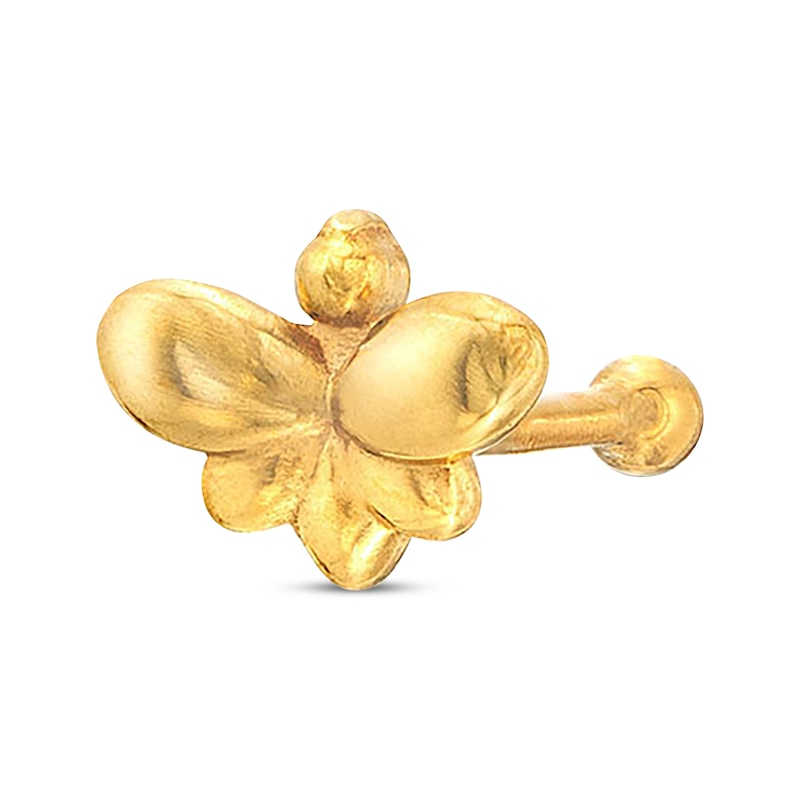 Main Image 1 of Bee Nose Stud 14K Yellow Gold - 22G 7MM