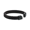 Thumbnail Image 3 of Men's Brown Leather Woven Bracelet Black Ion-Plated Stainless Steel 8.5&quot;