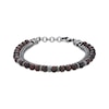 Thumbnail Image 1 of Men's Tiger's Eye Bead & Foxtail Chain Bracelet Stainless Steel 8.5&quot;