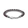 Thumbnail Image 2 of Men's Tiger's Eye Bead & Foxtail Chain Bracelet Stainless Steel 8.5&quot;