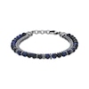 Thumbnail Image 1 of Men's Blue Tiger's Eye Bead & Foxtail Chain Bracelet Stainless Steel 8.5&quot;