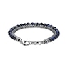 Thumbnail Image 2 of Men's Blue Tiger's Eye Bead & Foxtail Chain Bracelet Stainless Steel 8.5&quot;