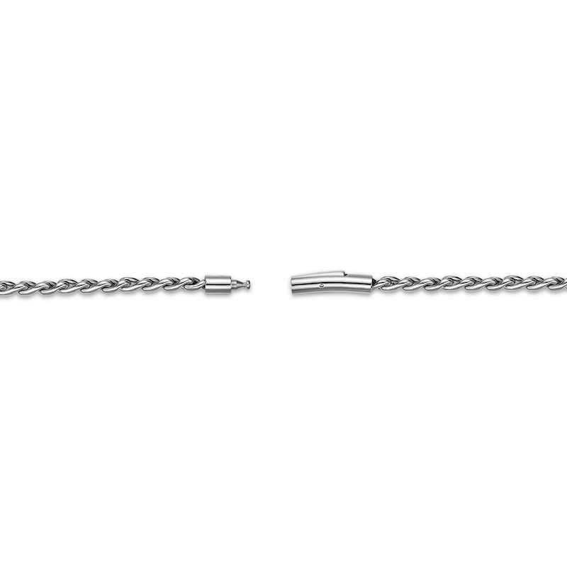 Main Image 3 of Semi-Solid Twist Link Bracelet 3mm Stainless Steel 9&quot;