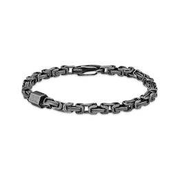 Semi-Solid Byzantine Chain Bracelet 10mm Stainless Steel 8.75&quot;