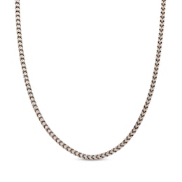 Foxtail Chain Necklace 4mm Two-Tone Semi-Solid Stainless Steel 22&quot;