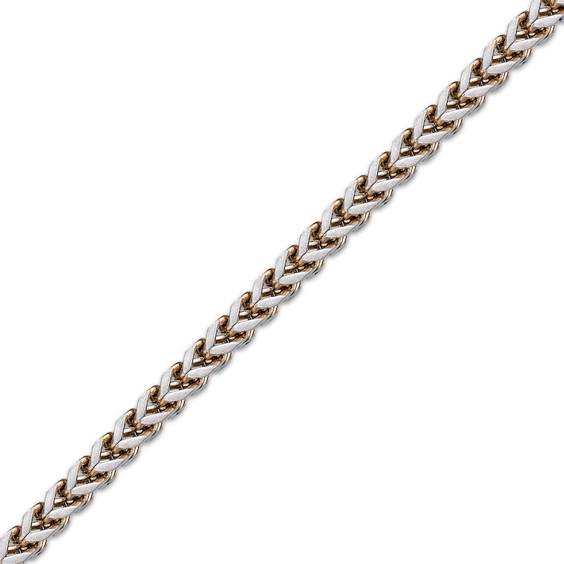 Main Image 2 of Semi-Solid Foxtail Chain Necklace 4mm Two-Tone Stainless Steel 22&quot;