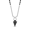 Thumbnail Image 1 of Men's Black Agate Arrowhead Necklace Stainless Steel 24&quot;