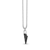 Thumbnail Image 2 of Men's Black Agate Arrowhead Necklace Stainless Steel 24&quot;