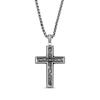 Thumbnail Image 1 of Engraved Cross Necklace Stainless Steel 24&quot;